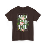 Mother Floral Design Unisex Heavy Cotton Tee Comfortable T Shirt Botanical Typography Graphic Streetwear Gift For Mom Mother’s Day Birthday Casual Everyday Wear