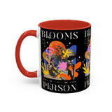 Blooms Person Accent Coffee Mug 11oz 15oz Abstract Floral Head Artistic Colorful Modern Creative Design Black White Ceramic Tea Cup Streetwear Inspired Artistic Fashion Drinkware