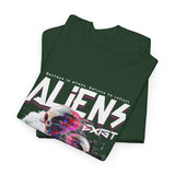 Aliens Exist UFO Graphic Unisex Heavy Cotton Tee Sci Fi Streetwear T Shirt Extraterrestrial Space Alien Design