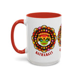 Kathakali Accent Coffee Mug 11oz 15oz Kerala India Classical Dance Art Face Ceramic Cup Cultural Heritage South Indian Folk Design Traditional Festival Gift