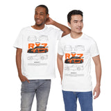 Orange Retro JDM Inspired Sports Coupe Blueprint Unisex Heavy Cotton Tee Street Racing Art Shirt for Car Lovers Daily Wear