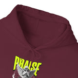 Praise Angel Statue Graphic Unisex Heavy Blend Hooded Sweatshirt Gothic Spiritual Streetwear Hoodie