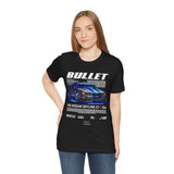 Bullet Blue Street Racing Artwork Unisex Heavy Cotton Tee High Performance Inspired Graphic Shirt For Car Lovers And Urban Streetwear Fans