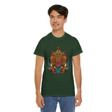 Unisex Balinese Barong Mask Graphic T Shirt Mythical Cultural Warrior Spirit Inspired Tee Tribal Festival Art Streetwear Heavy Cotton Top