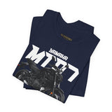 Yamaha MT 07 Inspired Naked Bike Motorcycle Graphic Unisex Heavy Cotton Tee Premium Streetwear T Shirt for Riders Bikers Moto Enthusiasts Everyday Wear