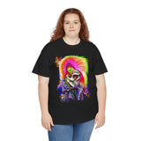 Calavera Punk Skull Unisex Heavy Cotton Tee Neon Gothic Streetwear T-Shirt Bold Rock Rebel Design For Punk Festivals Halloween Concerts Tattoo Lovers And Alternative Fashion