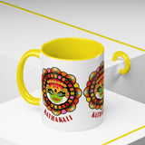 Kathakali Accent Coffee Mug 11oz 15oz Kerala India Classical Dance Art Face Ceramic Cup Cultural Heritage South Indian Folk Design Traditional Festival Gift