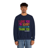 Ho’oponopono Crewneck Unisex Sweatshirt Heavy Blend Pullover Healing Affirmation Spiritual Gratitude Mindfulness Positive Energy Apparel