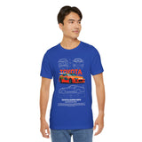 Legendary Orange Street Racer Blueprint Tee Unisex Heavy Cotton Retro Tuner Car Art Graphic Shirt for Enthusiasts