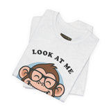 Smiling Monkey Cartoon Good Luck Design Unisex Heavy Cotton Tee Funny Cute Graphic Shirt Positive Vibes Humor Artwork Casual Wear Gift For Friends