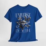 Universe Is Wide Graphic Unisex Heavy Cotton Tee Cosmic Galaxy Butterfly Space Streetwear T Shirt