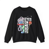 Eyes On Me Boys Medusa Crewneck Comfortable Unisex Heavy Blend Sweatshirt Mythological Streetwear Bold Empowerment Design for Self Expression Perfect Gift for Friends Birthdays Cozy Days Casual Wear
