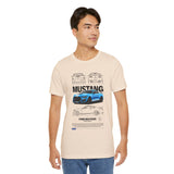 Blue Apex Muscle Coupe Blueprint Art Unisex Heavy Cotton Tee Powerful Street Machine Graphic Shirt for Car Lovers and Collectors