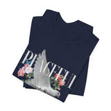 Peaceful Dove Floral Unisex Jersey Short Sleeve Tee Comfortable Soft Cotton Motivational Streetwear Graphic T-Shirt Bold Typography Casual Wear Perfect Gift For Friends Birthdays Everyday Style