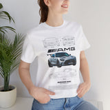Aggressive Silver Widebody Supercar Blueprint Unisex Heavy Cotton Tee Performance Street Machine Graphic Shirt For Car Lovers And Gearheads