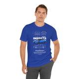 Blue Rally Inspired Performance Sedan Artwork Unisex Heavy Cotton Tee High Speed Streetwear Graphic Shirt For Car Enthusiasts And Automotive Art Lovers