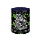 Money Mindset Accent Coffee Mug 11oz 15oz Motivational Hustle Grind Wealth Entrepreneur Graphic Ceramic Mug Bold Streetwear Inspired Success Lifestyle Cup
