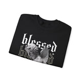 Blessed Angel Statue Graphic Unisex Heavy Blend Crewneck Sweatshirt Gothic Streetwear Aesthetic Spiritual Bold Artistic Pullover