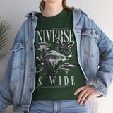 Universe Is Wide Graphic Unisex Heavy Cotton Tee Cosmic Galaxy Butterfly Space Streetwear T Shirt