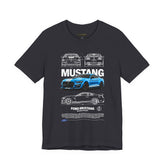 Blue Apex Muscle Coupe Blueprint Art Unisex Heavy Cotton Tee Powerful Street Machine Graphic Shirt for Car Lovers and Collectors