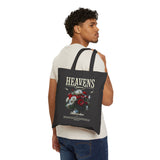 Heavens Hallucinations Cotton Canvas Tote Bag Artistic Floral Graphic Bold Streetwear Inspired Design Durable Eco Friendly Everyday Carry Bag for Books Groceries Travel Gift
