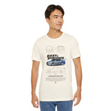 Silver Blue Street Racing Artwork Unisex Heavy Cotton Tee High Performance Inspired Graphic Shirt For Car Lovers And Urban Streetwear Fans