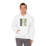 Not Alone Alien Unisex Hoodie UFO Graphic Pullover Sweatshirt Cartoon Extraterrestrial Sci Fi Space Themed Conspiracy Inspired Paranormal Streetwear
