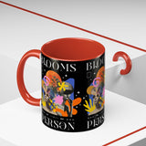 Blooms Person Accent Coffee Mug 11oz 15oz Abstract Floral Head Artistic Colorful Modern Creative Design Black White Ceramic Tea Cup Streetwear Inspired Artistic Fashion Drinkware