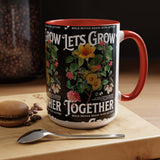 Heart Flower Accent Coffee Mug Bold Anatomical Heart Floral Design Motivational Ceramic Cup Empowering Symbol of Love Strength and Vitality Perfect Gift for Coffee Lovers Friends Birthdays Office Desk and Cozy Tea Moments