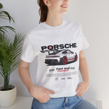Porsche High-Performance Track Machine Blueprint Design Unisex Heavy Cotton Tee Powerful Street Racing Inspired Graphic Shirt