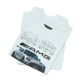 Aggressive Silver Widebody Supercar Blueprint Unisex Heavy Cotton Tee Performance Street Machine Graphic Shirt For Car Lovers And Gearheads