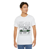 Porsche GT3 RS Inspired Blueprint Design Unisex Heavy Cotton Tee Premium Racing Streetwear Car Lovers T Shirt for Enthusiasts and Everyday Wear