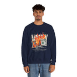 Money Is Not Just Currency Burning Dollar Graphic Unisex Heavy Blend Crewneck Sweatshirt Hustler Streetwear Motivational Cash Fire Design