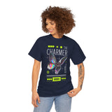 The Charmer Unisex Heavy Cotton Tee Futuristic Butterfly Graphic Streetwear Neon Cyber Aesthetic Artistic Fashion Statement T Shirt