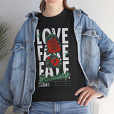 Love Fake Friendship Rose Graphic Unisex Heavy Cotton Tee Bold Statement Streetwear T Shirt Empowering Artistic Floral Design for Self Expression Perfect Gift for Friends Birthdays Parties Casual Wear