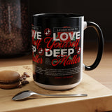 Love Yourself Deep Accent Coffee Mug 11oz 15oz Self Love Motivational Quote Cup Rose Graphic Positive Affirmation Daily Inspiration Empowerment Gift Mug