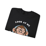 Smiling Monkey Cartoon Good Luck Unisex Sweatshirt Funny Cute Graphic Pullover Positive Vibes Humor Design Cozy Warm Casual Wear Gift For Friends Family