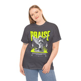 Praise Angel Statue Graphic Unisex Heavy Cotton Tee Spiritual Gothic Streetwear T-Shirt