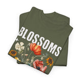 Blossoms Floral Graphic Unisex Heavy Cotton Tee Comfortable Streetwear Timeless Charm Motivational Nature Inspired T Shirt Perfect Gift for Garden Lovers Friends Birthdays Casual Everyday Wear