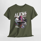 Aliens Exist UFO Graphic Unisex Heavy Cotton Tee Sci Fi Streetwear T Shirt Extraterrestrial Space Alien Design