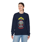 Rock Skull Roses Unisex Sweatshirt Bold Vintage Streetwear Rebel Art Design Inspired By Rock Music Culture Perfect For Winter Concerts Festivals And Everyday Edge