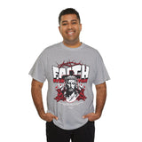 Faith Over Fear Jesus Crown Of Thorns Unisex Heavy Cotton Tee Christian Graphic Bold Religious Streetwear Motivational Bible Verse T Shirt