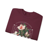 Bloom Stronger Floral Graphic Crewneck Comfortable Unisex Sweatshirt Motivational Streetwear Inspirational Empowerment Design for Self Growth Resilience Perfect Gift for Friends Birthdays Cozy Days Casual Wear