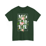 Mother Floral Design Unisex Heavy Cotton Tee Comfortable T Shirt Botanical Typography Graphic Streetwear Gift For Mom Mother’s Day Birthday Casual Everyday Wear