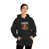 Fighter Resilience Victorious Flame Statue Graphic Unisex Heavy Blend Hooded Sweatshirt Motivation Streetwear Hoodie
