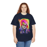 Calavera Punk Skull Unisex Heavy Cotton Tee Neon Gothic Streetwear T-Shirt Bold Rock Rebel Design For Punk Festivals Halloween Concerts Tattoo Lovers And Alternative Fashion