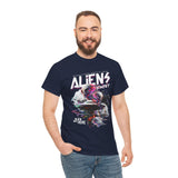 Aliens Exist UFO Graphic Unisex Heavy Cotton Tee Sci Fi Streetwear T Shirt Extraterrestrial Space Alien Design
