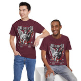 Money Bright Unisex Heavy Cotton Tee Angel Statue Graphic Gothic Streetwear Red Neon Aesthetic Artistic Fashion Statement T Shirt