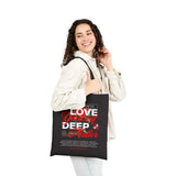Love Yourself Deep Cotton Canvas Tote Bag Self Love Graphic Reusable Shopping Bag Rose Motivational Quote Positive Affirmation Eco Friendly Fashion Empowerment Accessory