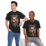 Rasta Lion Unisex Heavy Cotton Tee Bold Reggae Vibes Artistic Lion Headphones Design Cool Jamaican Streetwear Graphic TShirt Symbol of Strength Music and Freedom by KLASSORO